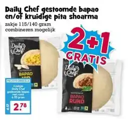 Boon`s Markt Daily Chef gestoomde bapao en/of kruidige pita shoarma aanbieding
