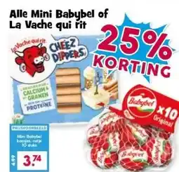 Boon`s Markt Alle Mini Babybel of La Vache qui řit aanbieding