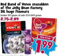 Boon`s Markt Red Band of Venco stazakken of The Jelly Bean Factory 36 huge flavours aanbieding