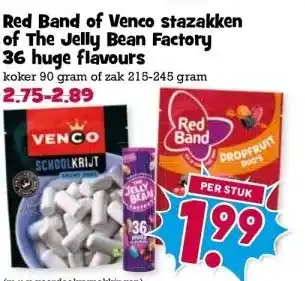 Boon`s Markt Red Band of Venco stazakken of The Jelly Bean Factory 36 huge flavours aanbieding