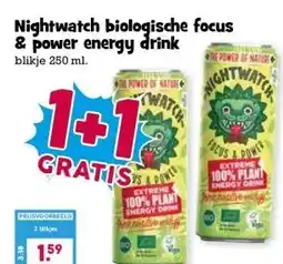 Boon`s Markt Nightwatch biologische focus & power energy drink aanbieding