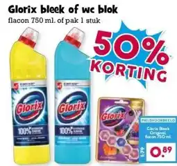 Boon`s Markt Glorix bleek of we blok aanbieding
