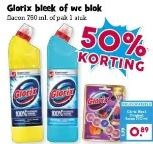 Boon`s Markt Glorix bleek of we blok aanbieding