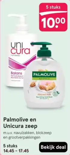 Etos Palmolive en Unicura zeep aanbieding