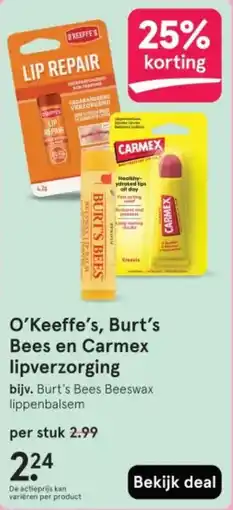 Etos O'Keeffe's, Burt's Bees en Carmex aanbieding