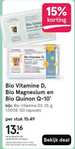 Etos Bio Vitamine D, Bio Magnesium en Bio Quinon Q10 aanbieding