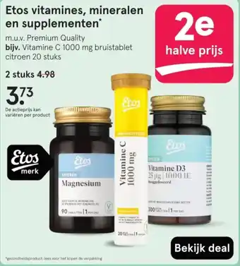 Etos Etos vitamines, mineralen en supplementen aanbieding