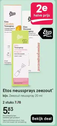 Etos Etos neussprays zeezout aanbieding