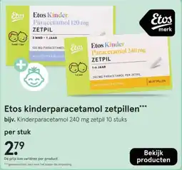 Etos Etos kinderparacetamol zetpillen aanbieding