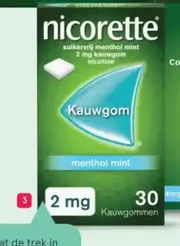 Etos Nicorette suikervrij menthol mint kauwgom aanbieding