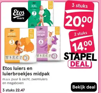 Etos Etos luiers en luierbroekjes midpak aanbieding