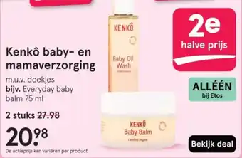 Etos Kenkô baby en mamaverzorging aanbieding