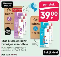 Etos Etos luiers en luier broekjes maandbox aanbieding