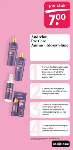 Etos Andrélon Pro Care Amino + Glossy Shine aanbieding