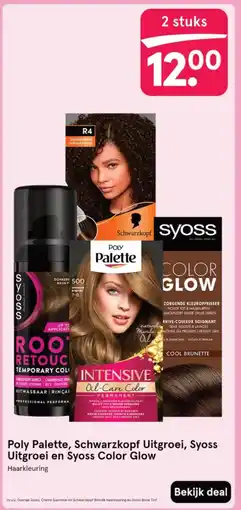 Etos Poly Palette, Schwarzkopf Uitgroei, Syoss Uitgroei en Syoss Color Glow aanbieding