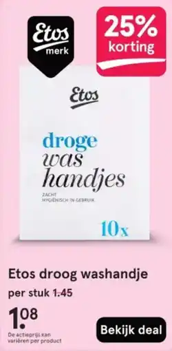 Etos Etos droog washandje aanbieding