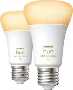 Coolblue Philips Hue White Ambiance E27 1100lm Duo pack aanbieding