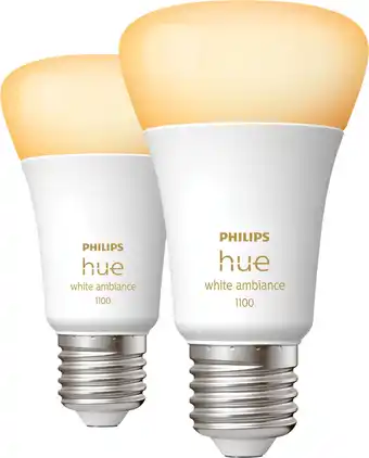 Coolblue Philips Hue White Ambiance E27 1100lm Duo pack aanbieding