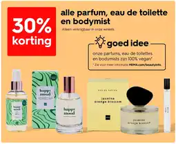 HEMA Alle parfum, eau de toilette en bodymist aanbieding