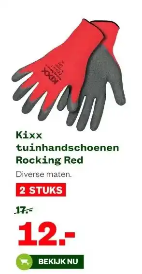 Welkoop Kixx tuinhandschoenen Rocking Red aanbieding