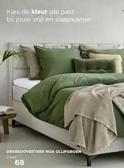 TotaalBED Dekbedovertrek Noa Olijfgroen 140 x 200/220 cm aanbieding
