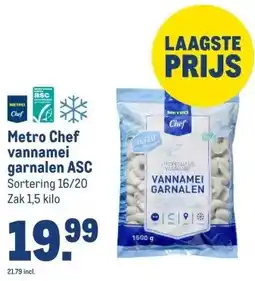 Makro Metro Chef vannamei garnalen ASC aanbieding