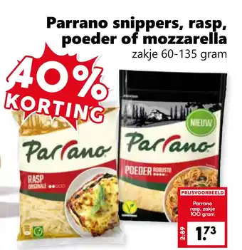 CoopCompact Parrano snippers, rasp, poeder of mozzarella aanbieding