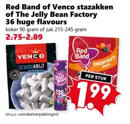 CoopCompact Red Band of Venco stazakken of The Jelly Bean Factory 36 huge flavours aanbieding