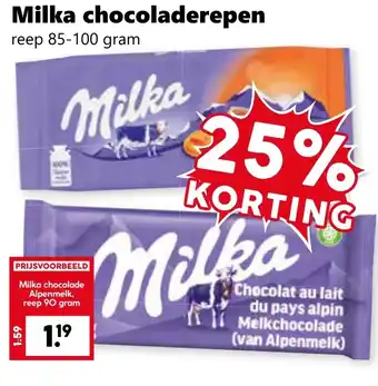 CoopCompact Milka chocoladerepen aanbieding