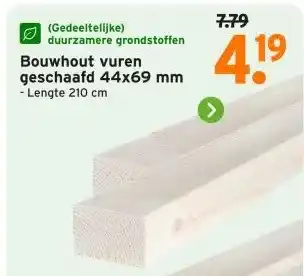 GAMMA Bouwhout vuren geschaafd aanbieding