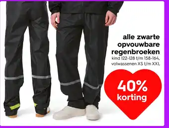 HEMA Alle zwarte opvouwbare regenbroeken aanbieding
