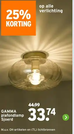 GAMMA GAMMA plafondlamp Sjoerd aanbieding