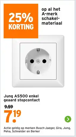 GAMMA Jung AS500 enkel geaard stopcontact aanbieding