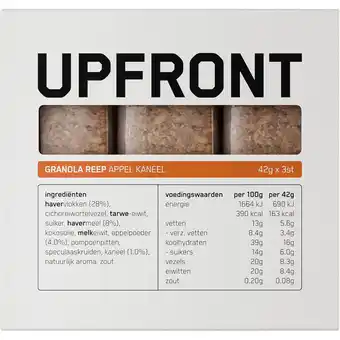 Jumbo Upfront Granola Bar Appel Kaneel 3 Stuks aanbieding