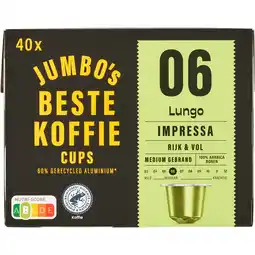 Jumbo Jumbo's 06 Lungo Impressa Koffiecups 40 Stuks aanbieding