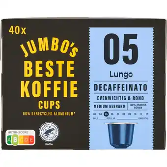 Jumbo Jumbo's Lungo Decaffeinato Koffiecups 40 Stuks aanbieding