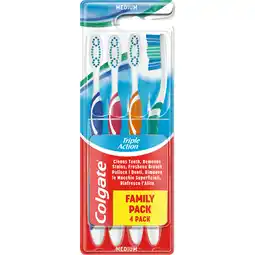 Jumbo Colgate Triple Action Medium Tandenborstel 4 Stuks aanbieding