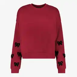 Scapino TwoDay dames sweater met strikjes bordeauxrood aanbieding
