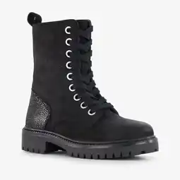 Scapino Groot suède meisjes veterboots zwart aanbieding