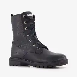 Scapino Braqeez leren meisjes veterboots zwart aanbieding