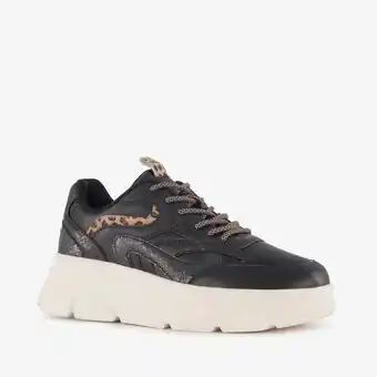 Scapino Blue Box dames dad sneakers met dierenprint zwart aanbieding
