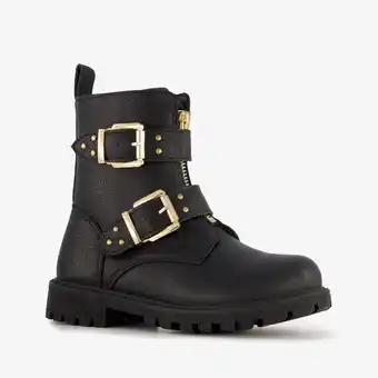 Scapino Blue Box meisjes biker boots met studs zwart aanbieding