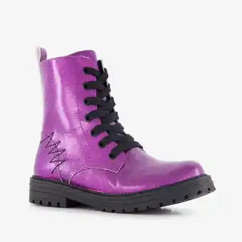 Scapino Blue Box meisjes veterboots met glitters paars aanbieding