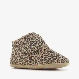 Scapino Groot leren babyschoenen met panterprint bruin beige aanbieding
