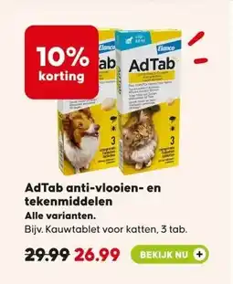 Pets Place AdTab anti-vlooien- en tekenmiddelen aanbieding
