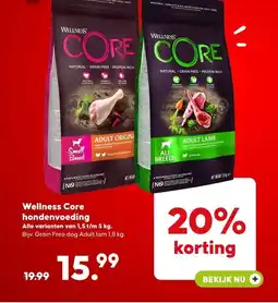 Pets Place Wellness Core hondenvoeding aanbieding