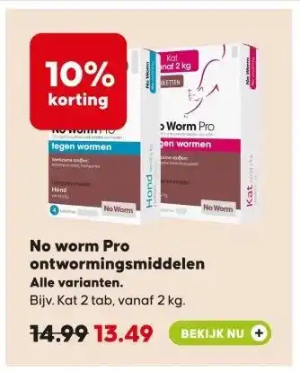 Pets Place No worm Pro ontwormingsmiddelen aanbieding