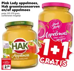 CoopCompact Pink Lady appelmoes, Hak groenteconserven en/of appelmoes aanbieding