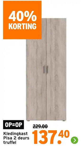 GAMMA Kledingkast Pisa 2 deurs truffel aanbieding
