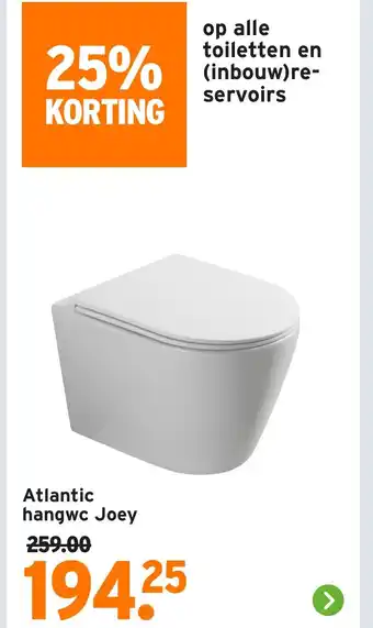 GAMMA Atlantic hangwc Joey aanbieding